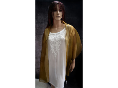 Goudkleurige organza sjaal, 44 x 205 cm