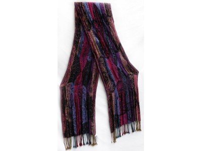 Elastische viscose sjaal voor onder een jas, blauw, paars, roze etc