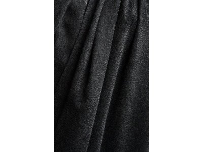 Echte dikke wollen cashmere sjaal met franjes, donker grijs, uniseks